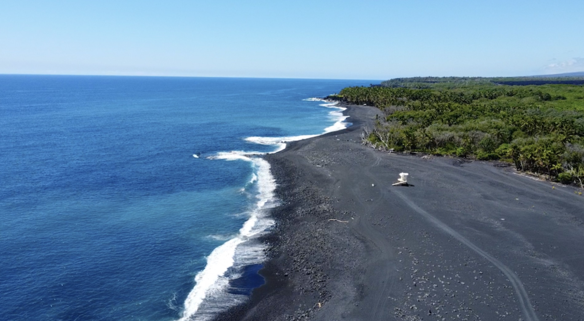 Black sand beach along the Puna coastline of the Big Island