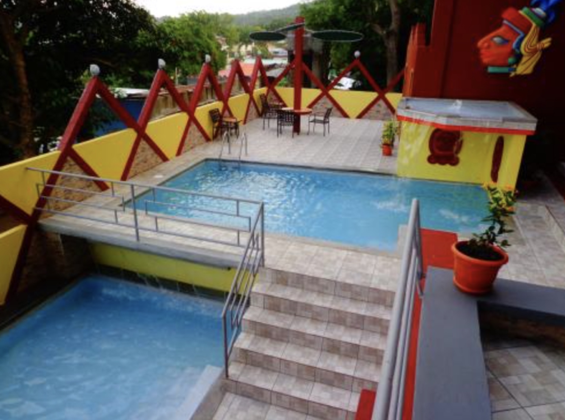 Pool at the treehouse property near Tela, Honduras