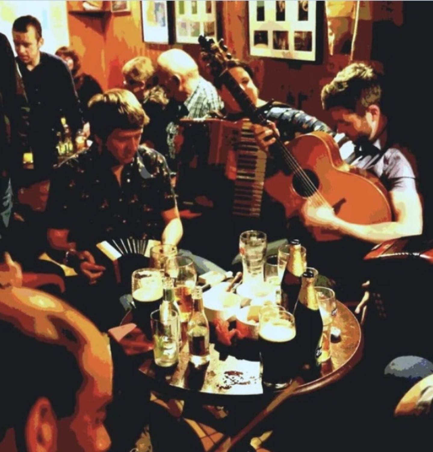 Traditional Irish music in a pub
