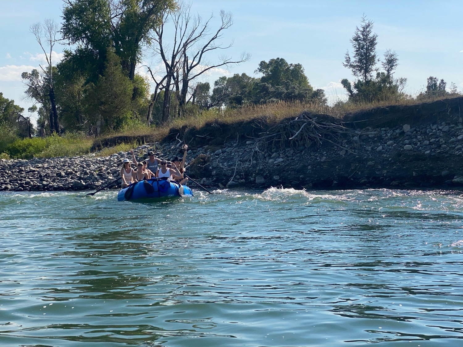 Rafting a Montana river