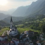 Scenic village in the heart of Soča Valley, Slovenia