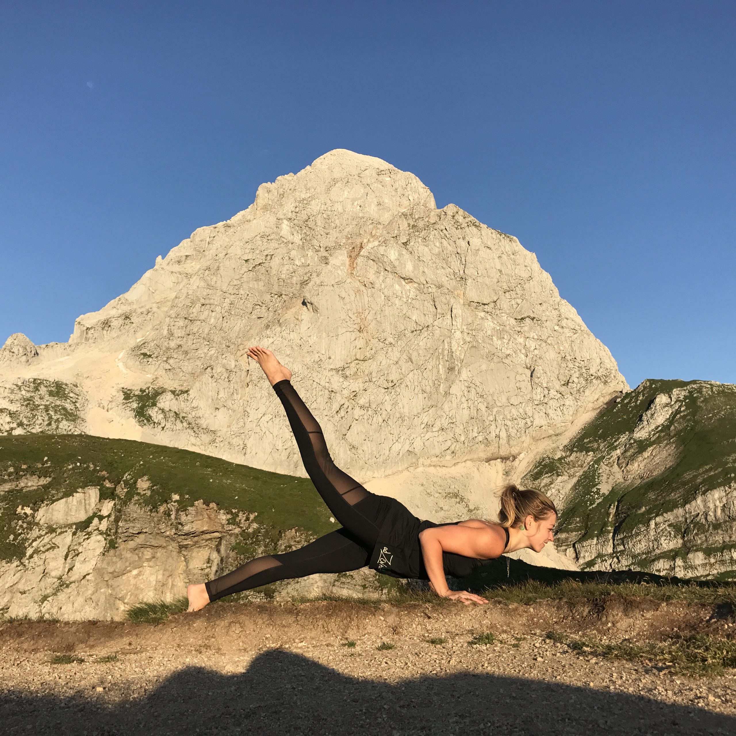 Sunset Yoga on Mangart