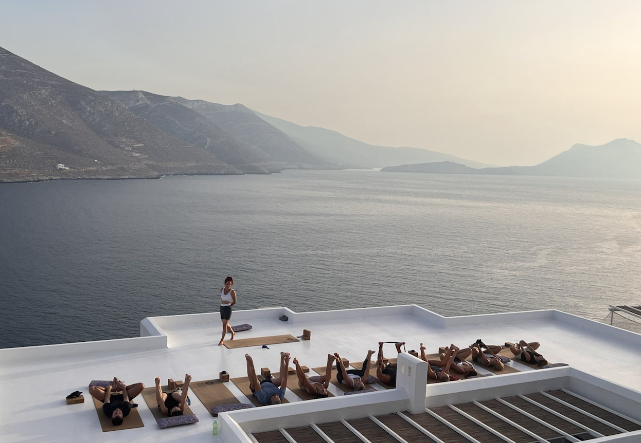 Greece — rooftop yoga